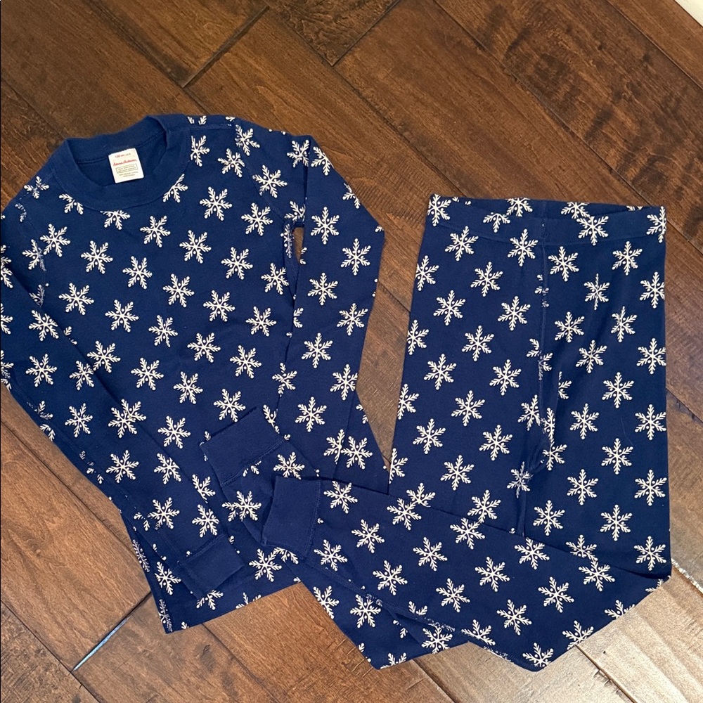 Hanna Andersson Navy Snowflake Kids Pajama Set